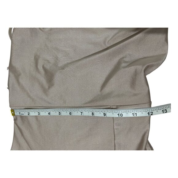 Glare Womens Size M Cowl Neck Beige Midi Slip Dress Bodycon Backless Formal - Picture 11 of 12